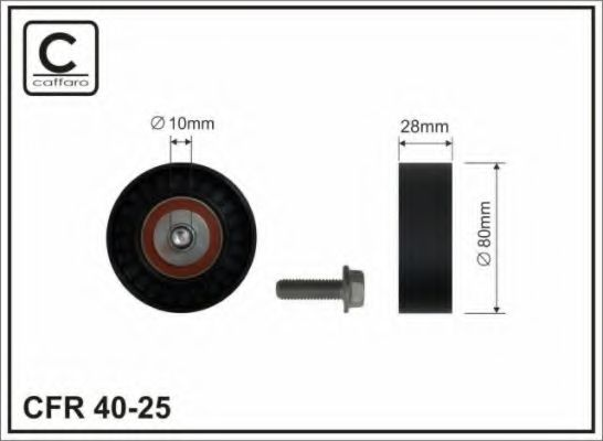 80x10x28 Ролик паска приводного Bmw 530/540/730/740 (E34/32)