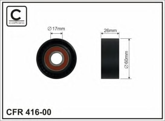 60x17x26 Ролик паска приводного Citroen Berlingo,C4/Peugeot 206/307/ Partner 1.6 00-