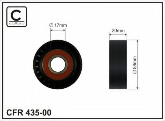 58x17x20 Ролик паска приводного VW Golf V, Jetta III, Tiguan, Passat 1.4TSI 11.05-
