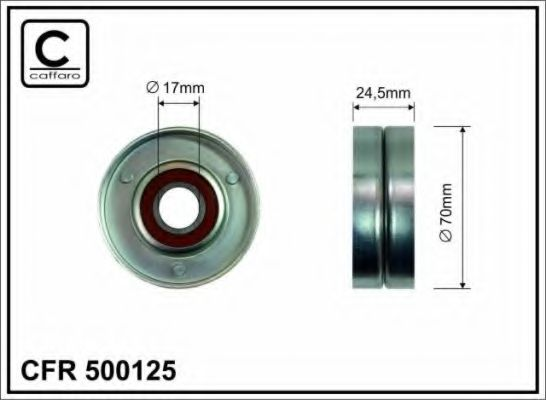 70x17x26 (metal) Ролик натяжної планки Opel Astra 1,0/1,2/1,4 (Z 14 XEP) 04-