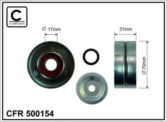 70x17x31 Ролик ремня приводного BMW 5 (F10), 7 (F01, F02, F03, F04), X3 (F25) 2.5/3.0 06.08-