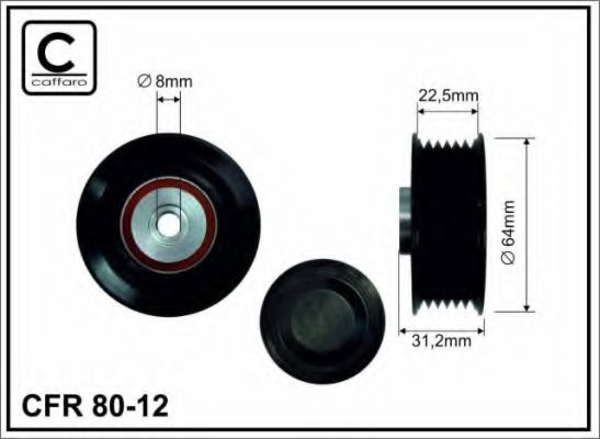 64x8x22,5 Ролик ремня приводного MB 250GD 2.5D (OM601D23/ OM602D29/ OM603D35) 12.88-