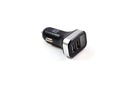 Автомобильное зарядное устройство 2USB (12 / 24V - 5V 2,4A), LED Display, чёрное <ДК>