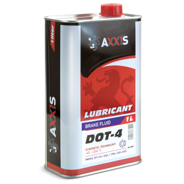 Рідина гальмівна AXXIS DOT4 (Каністра 1л)