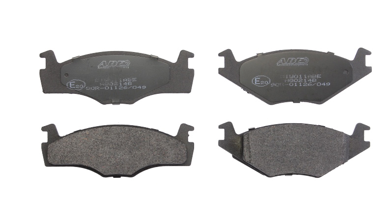 Комплект тормозных колодок передн , SEAT CORDOBA, IBIZA II, TOLEDO I  VW CADDY I, GOLF I, GOLF II, GOLF III, JETTA I, JETTA II, PASSAT B1, PASSAT B2, PASSAT B3/B4 1.0-2.2 02.74-10.02