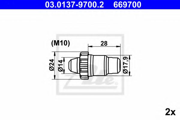 Саморегулятор барабанних колодок (2 шт) MERCEDES 123 (C123), 123 T-MODEL (S123), 123 (W123), /8 (W114), /8 (W115), CABRIOLET (W111, W112), COUPE (W111, W112), G (W461), G (W463) 08.59-