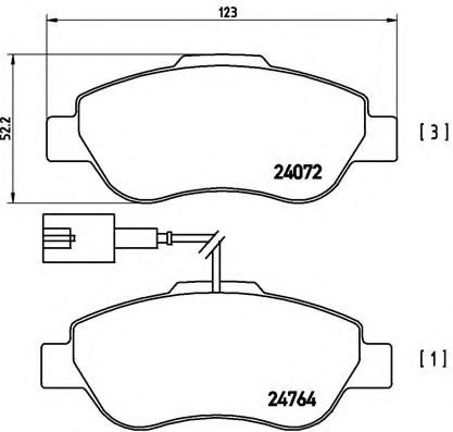 Колодки тормозные передние Fiat 500 Ford Ka 1.2/1.3D 07.07-