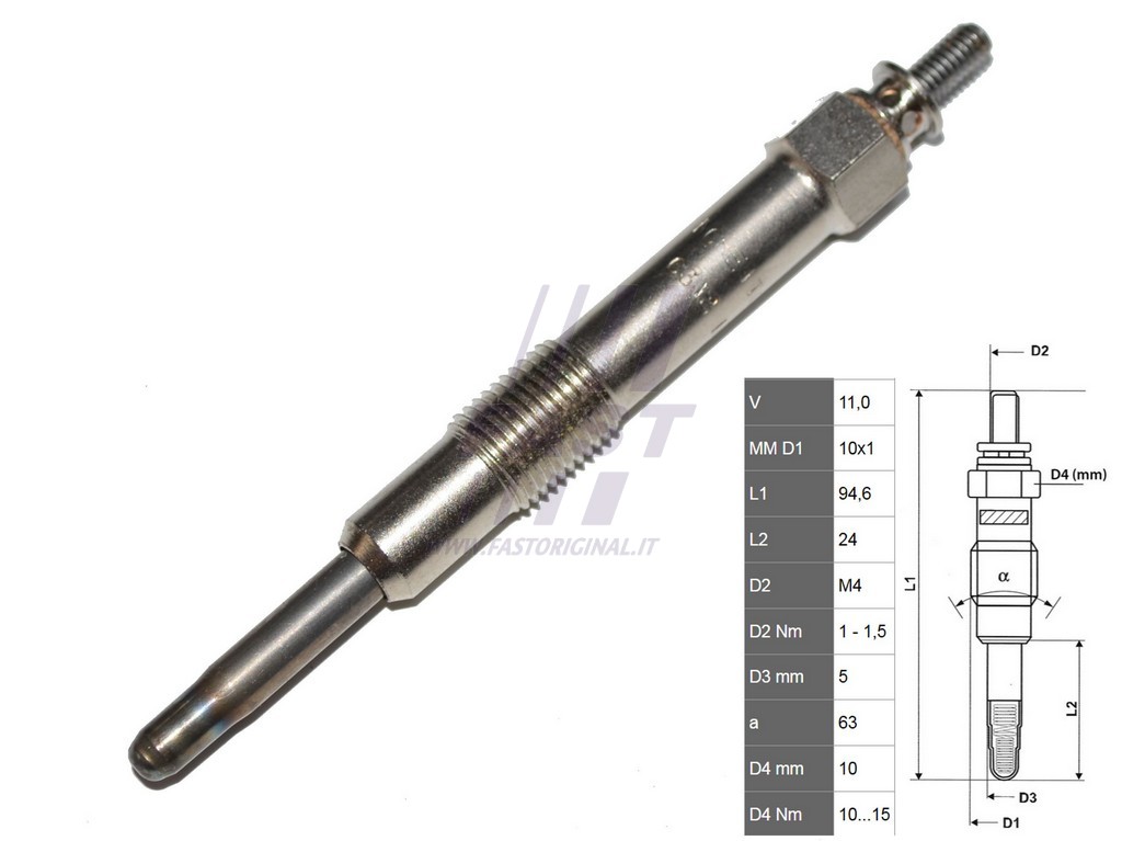 Свічка розжарювання Fiat Bravo/Marea 1.9/2.4JTD 97-