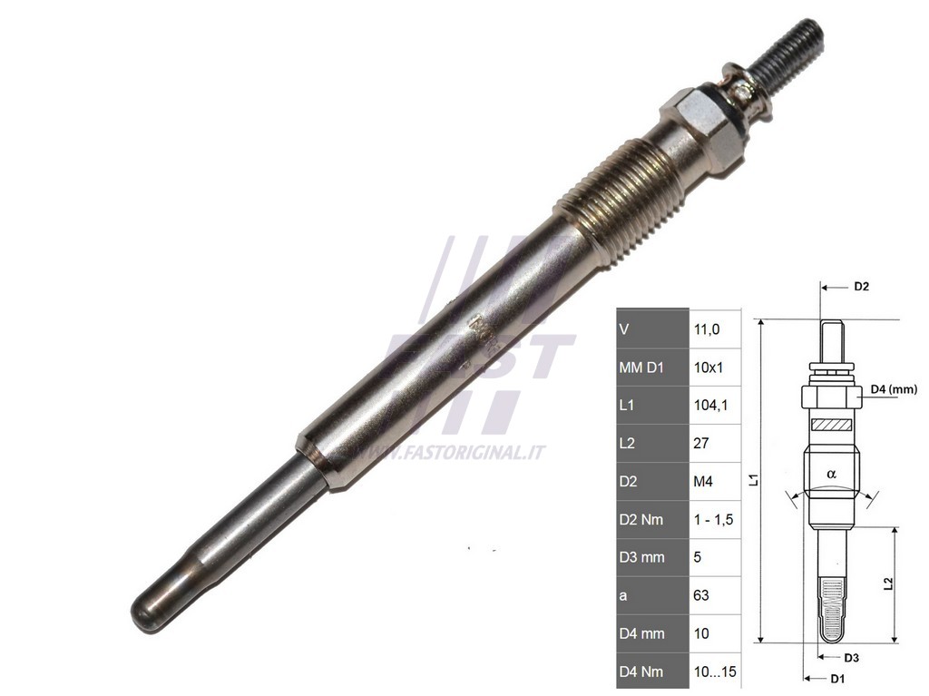 Свічка розжарювання Fiat/Citroen/Peugeot 2.0HDI