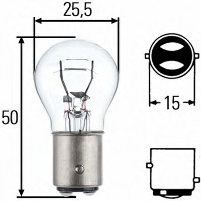 Лампа 12V P21W/5W 21/5W BAY15d