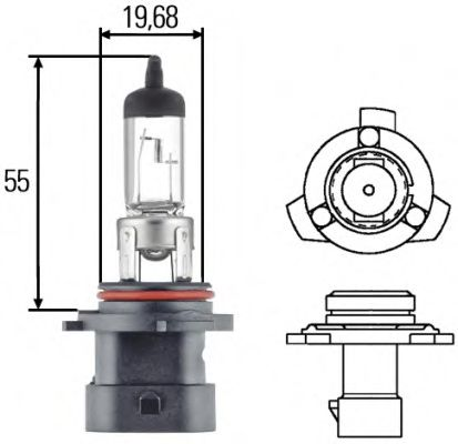 Лампа 12V HB4A 51W P22d
