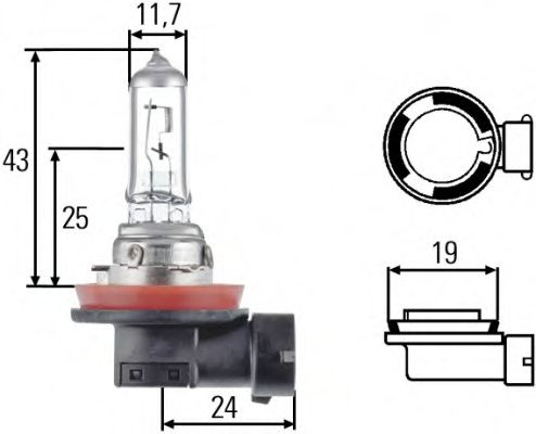 Лампа 24V H11 70W PGJ19-2 HEAVY DUTY