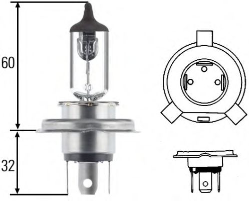 Лампа 12V H4 60/55W P43t