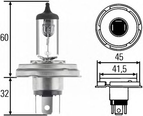 Лампа 12V R2 60/55W P45t