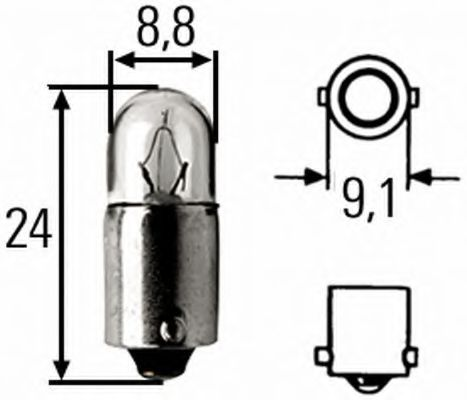 Лампа 12V 2W BA9s