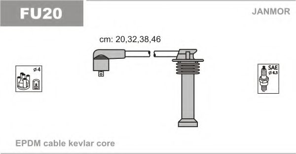 Провода в/в Ford Focus 1,8I, 2,0I, Mondeo 1,6I-2,0 (каучук)