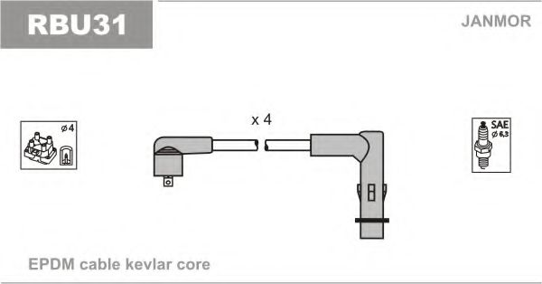 К-кт проводів В/В Renault Laguna 2.0 01-07/Megane I 2.0