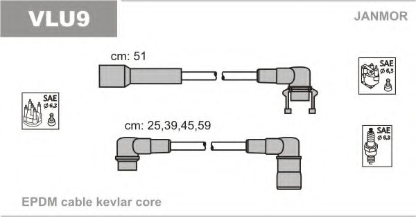 Провода В/В Volvo 440-460 2.0 Turbo 88- (каучук)