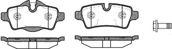 Комплект гальмівних колодок задн , MINI (R50, R53), (R52), (R56), (R57), (R58), (R59), CLUBMAN (R55), CLUBVAN (R55) 1.4-2.0D 06.01-06.15