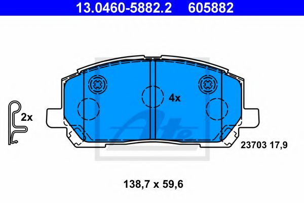 Тормозные колодки дисковые Lexus RX300 00->