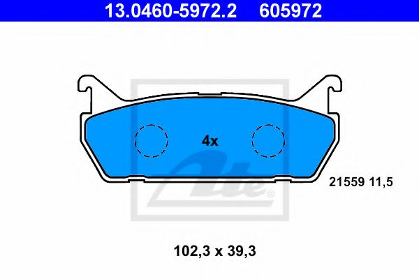 Тормозные колодки дисковые задние Mazda 323, 6, Mx-5 I Suzuki Baleno 1.3-2.3 06.89-12.06