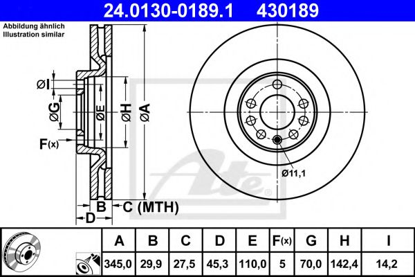 Диск тормозной передний Opel Vectra C Saab 9-3 1.8-2.8 09.02-02.15