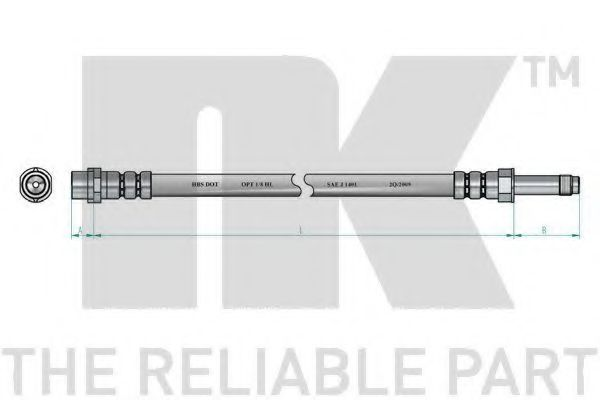Тормозной шланг зад. правый VW T-5 03-