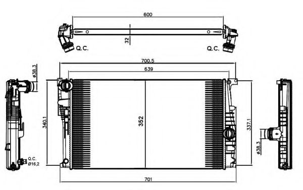 Радіатор (АКПП) BMW 1 (F20), 1 (F21), 2 (F22, F87), 2 (F23), 3 (F30, F80), 3 (F31), 4 (F32, F82)1.5D-3.0D 07.11-