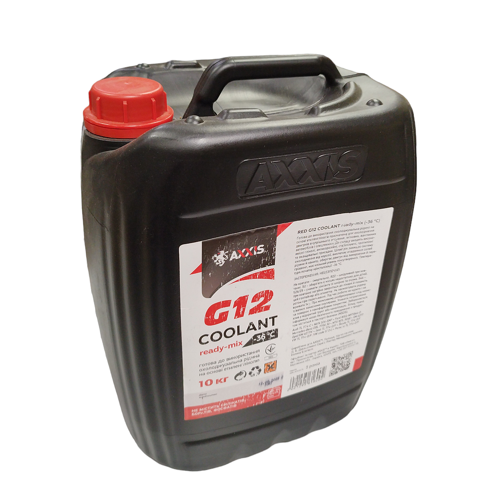 Антифриз RED G12+ Сoolant Ready-Mix -36°C (червоний) (Каністра 10кг)