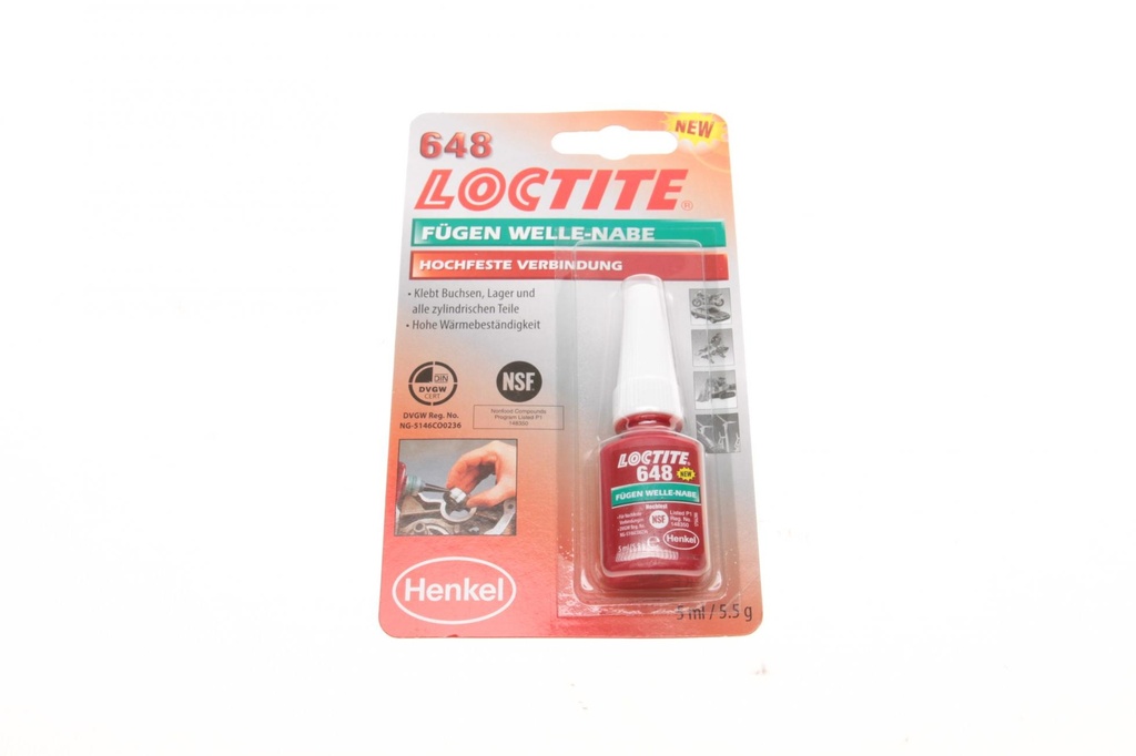 LOCTITE 648, 5ML Фіксатор анаеробний вал-втулочний (зелений) (високої фіксації) (проміжок 0.15)