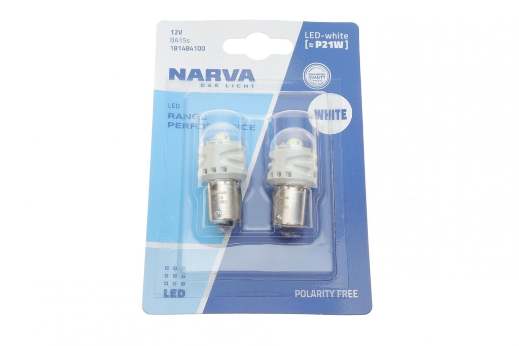 Автолампа P21W 12V 2.2W BA15s LED (белая) (к-кт 2 шт.)