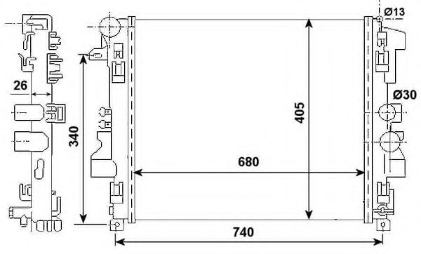 Радиатор охлаждения MB Vito (W639) 03- (-/+AC)