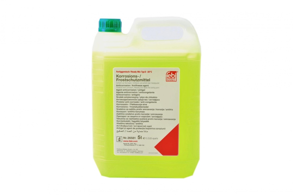 Антифриз (зеленый) (5л) (-30°C) Renault Glaceol RX Type D (готовый к применению)