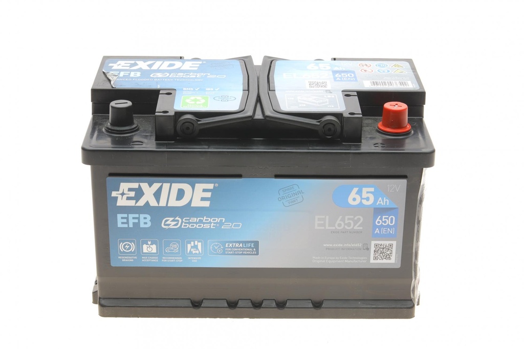 Акумуляторна батарея 65Ah/650A (278x175x175/+R/B13) (Start-Stop EFB)