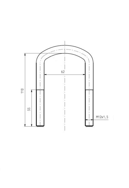 Стремянка рессоры M12x1,5x62x110