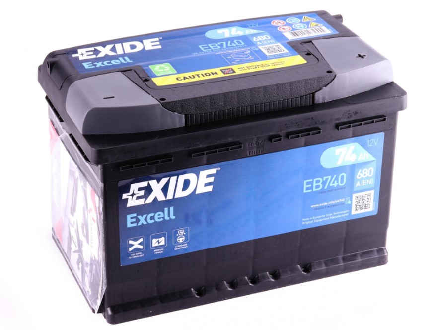 Аккумуляторная батарея 74Ah/680A (278x175x190/+R/B13) Excell