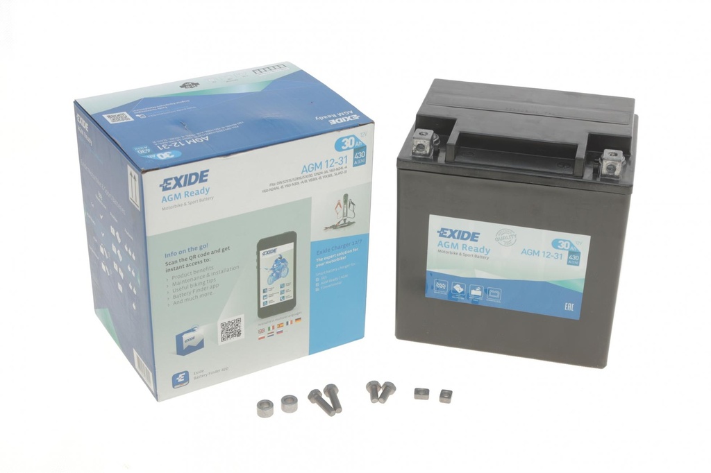 Акумуляторна батарея 30Ah/430A (166x126x175/+R/B00) (AGM) (мото)