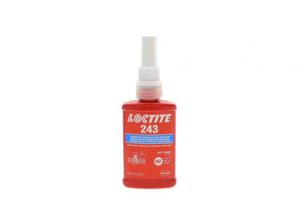LOCTITE 243, 50ML Фіксатор різьби (синій) (середної фіксації), макс. діаметр різьби М36