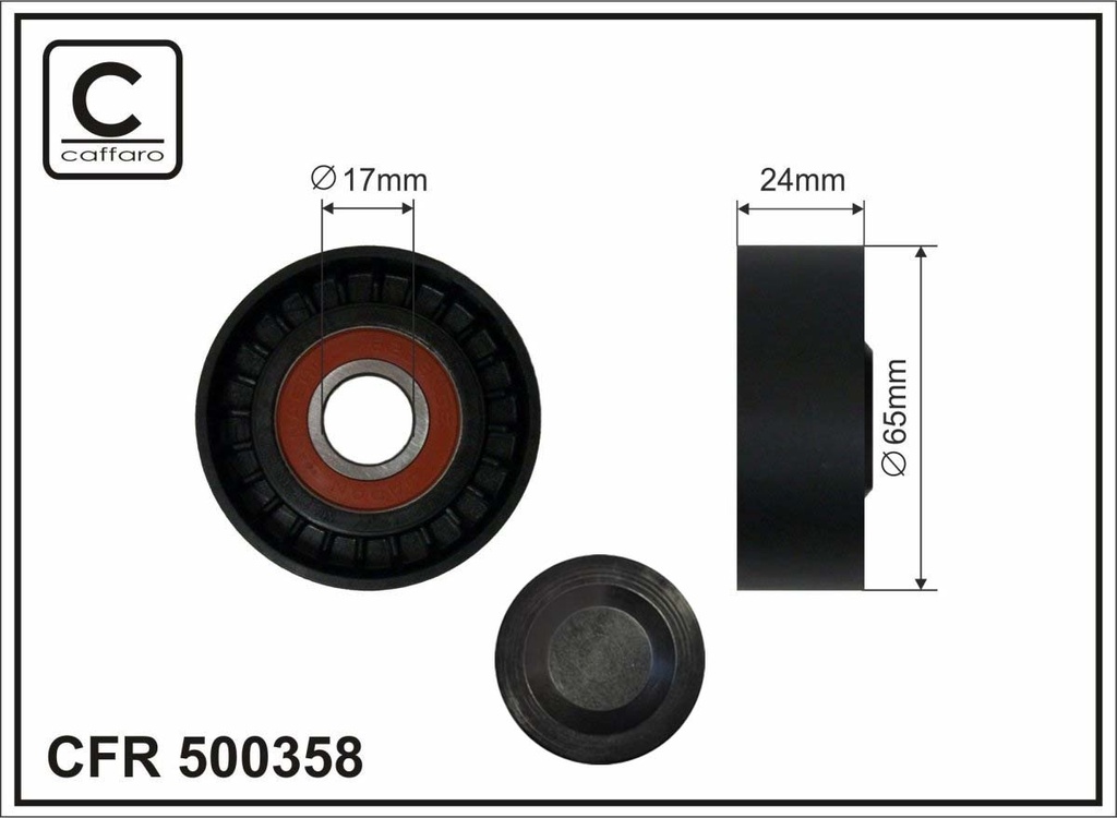 65x17x24 Ролик паска приводного AUDI A1, A3, A4, A5, Q2, Q3 SEAT ALHAMBRA, IBIZA IV, IBIZA IV ST, IBIZA V, LEON, TOLEDO IV SKODA FABIA III, KAROQ 1.0-1.5 04.12-