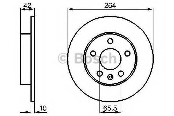 Диск тормозной (задний) Opel Astra G/H 98-/Meriva A/B 03-/Zafira A/B 99- (264x10)