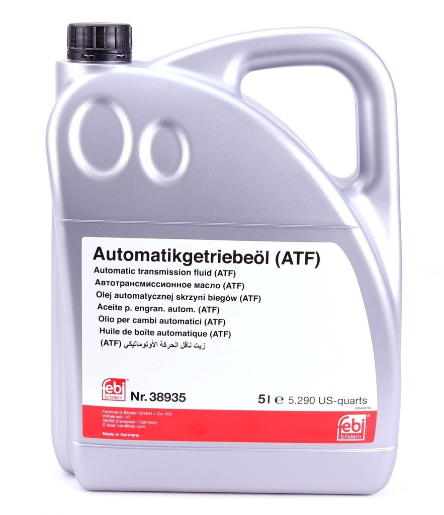 Масло для автоматических трансмиссий ATF (5L +); BMW 1375.4; BMW 8322 0142 516; BMW 8322 0144 137; HYUNDAI 04000-0C90SG; JAGUAR C2C 8432; LAND ROVER TYK500050; VW G 055 005 A1; VW G 055 005 A2; VW G 055