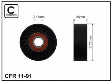 Ролик натяжного механізму поліклинового ремня Fiat Stilo 2.4 10.01-04.07   70x17x28