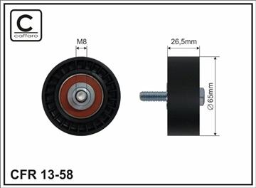 Ролик проміжний поліклинового ремня Citroen C5 I/II/C8/Xantia/XM, Fiat Ulysse, Peugeot 406/407/SW/605/607/807, Renault Clio II/Espace III 2.9/3.0 10.96-   65X8X26,5