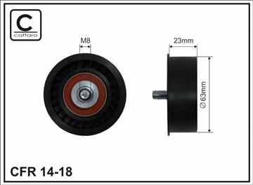Ролик проміжний ремня ГРМ Opel Astra F/G/H/GTC 1.4-1.8 03.93-   63x8x23
