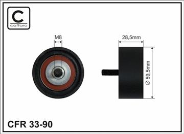 Ролик проміжний ремня ГРМ Audi 80/100/6/A8 2.2/2.6/2.8 12.90-08.00   59,5x8x28,5