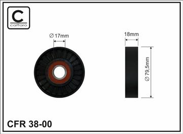 Ролик натяжного механізму поліклинового ремня Renault Clio II/Kaтgoo 1.4/1.6 08.97-   80x17x18