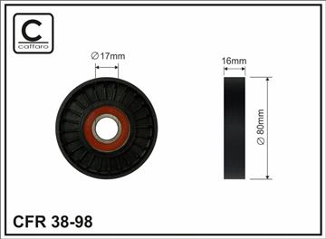 Ролик натяжного механізму поліклинового ремня Fiat Seicento/600, Opel Astra 1.1 01.98-01.10   80x17x16