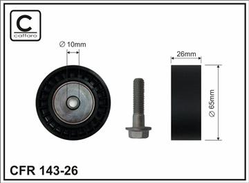 Ролик проміжний поліклинового ремня Audi A3/TT, Skoda Superb II, VW CC/EOS/Golf V/Passat/CC 2.3/3.2/3.6 10.96-12.16   65x10x26