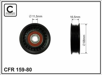 Ролик проміжний поліклинового ремня Lexus IS, Toyota Avensis/Camry/Carina E/Carina II/Celica/Corolla 1.3-2.0D 02.84-10.05   68x12x15,5