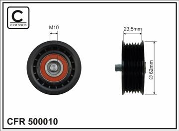 Ролик натяжного механізму поліклинового ремня Audi A3/TT, Skoda Superb II, VW CC/Eos/Golf V/Passat/CC 3.2/3.6 07.03-12.16   64x17x22,5